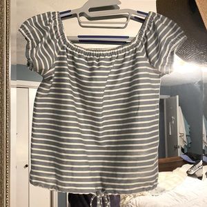 Madewell Sz Small blue/cream strip top